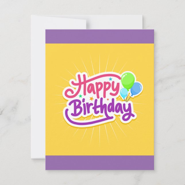 Herzlichen Glückwunsch zum Geburtstag! Mitteilungskarte (Vorderseite)