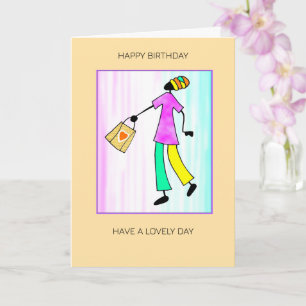 Herzlichen Glückwunsch zum Geburtstag, Mode Lady A Karte