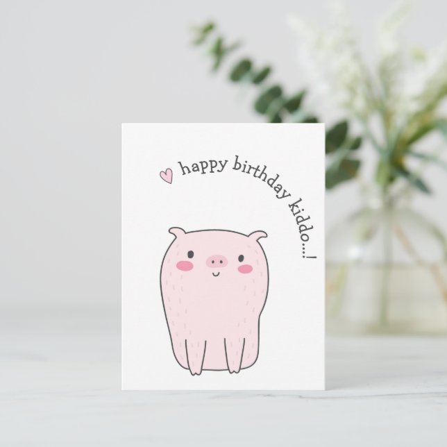 Herzlichen Glückwunsch zum Geburtstag...! Niedlich Postkarte (Stehend Vorderseite)