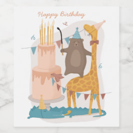 Herzlichen Glückwunsch zum Geburtstag. Niedliche T Weinetikett