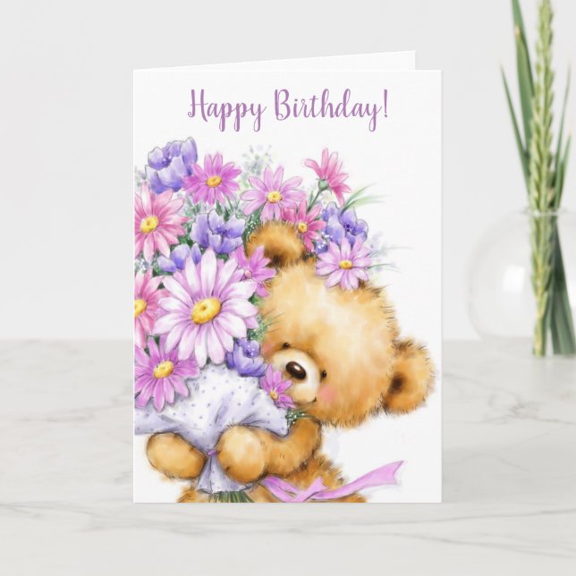 Herzlichen Glückwunsch zum Geburtstag, niedlicher  Karte (Vorderseite)