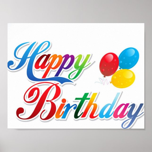 Herzlichen Glückwunsch zum Geburtstag niedliches B Poster (Vorne)