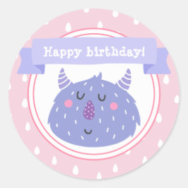 Herzlichen Glückwunsch zum Geburtstag! Niedliches  Runder Aufkleber