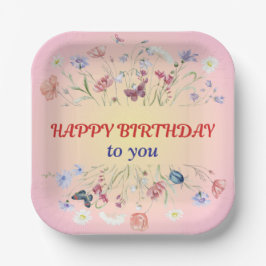 Herzlichen Glückwunsch zum Geburtstag Pappteller