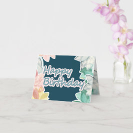 Herzlichen Glückwunsch zum Geburtstag Pink Blue Te Karte