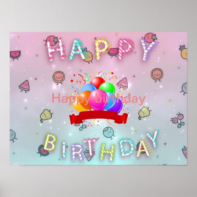 Herzlichen Glückwunsch zum Geburtstag Poster (Vorne)