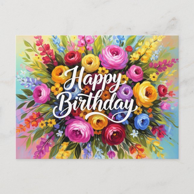 Herzlichen Glückwunsch zum Geburtstag Postkarte (Vorderseite)