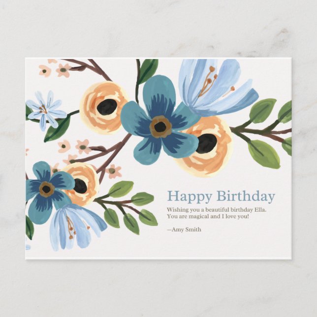 Herzlichen Glückwunsch zum Geburtstag Postkarte (Vorderseite)