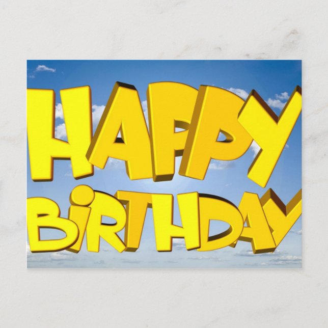 Herzlichen Glückwunsch zum Geburtstag Postkarte (Vorderseite)