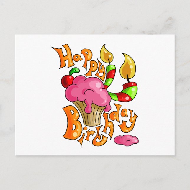 Herzlichen Glückwunsch zum Geburtstag Postkarte (Vorderseite)