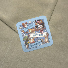 Herzlichen Glückwunsch zum Geburtstag! Quadratischer Aufkleber