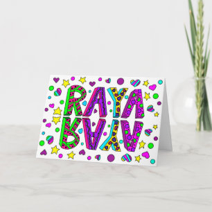 Herzlichen Glückwunsch zum Geburtstag Raya, zu ein Karte