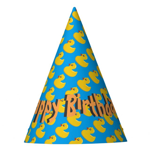 Herzlichen Glückwunsch zum Geburtstag Rubber Ducky Partyhütchen (Vorderseite)