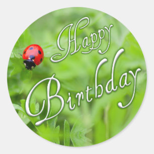 Herzlichen Glückwunsch zum Geburtstag! Runder Aufkleber