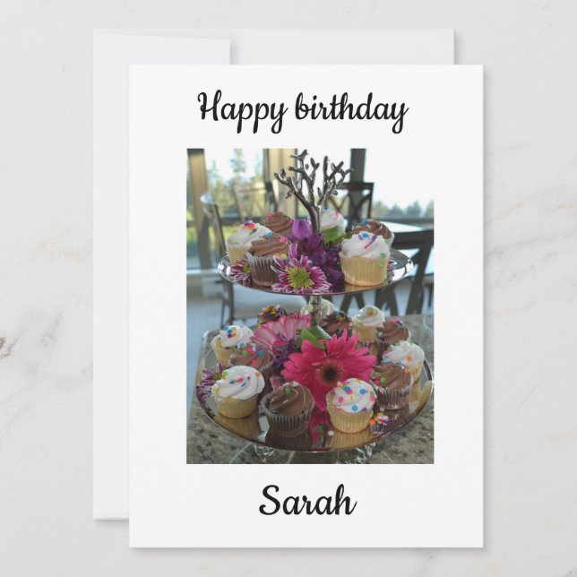 Herzlichen Glückwunsch zum Geburtstag Sarah Karte (Vorderseite)