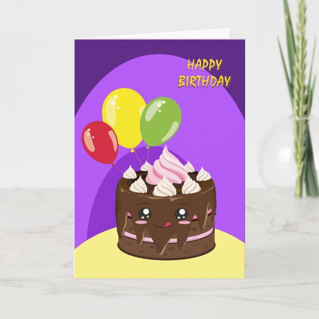 Herzlichen Glückwunsch zum Geburtstag Schokoladenk Karte (Vorderseite)