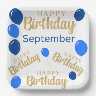 Herzlichen Glückwunsch zum Geburtstag September Ge Pappteller
