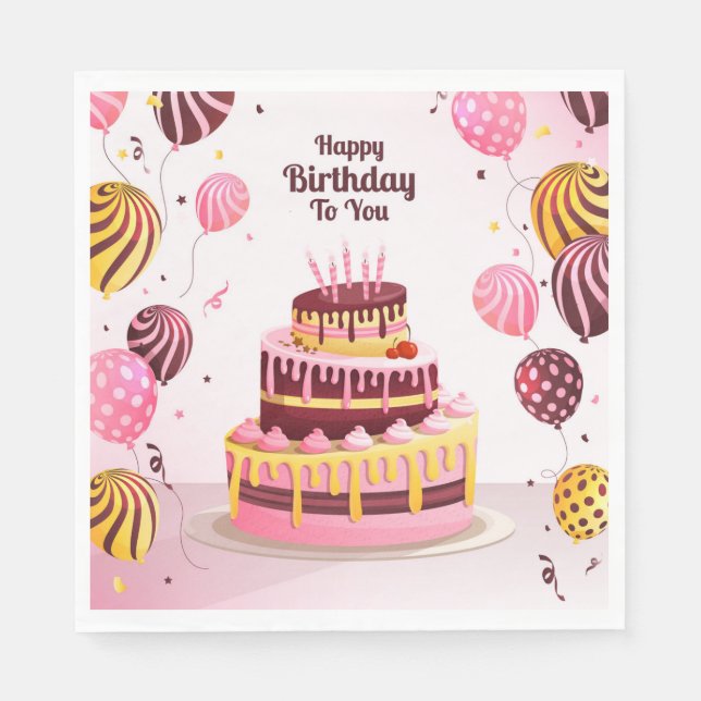 Herzlichen Glückwunsch zum Geburtstag! Serviette (Vorderseite)