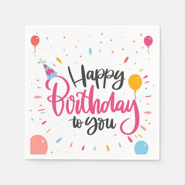 Herzlichen Glückwunsch zum Geburtstag! Serviette (Vorderseite)