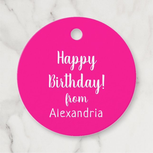 Herzlichen Glückwunsch zum Geburtstag von Name Hot Geschenkanhänger (Vorderseite)