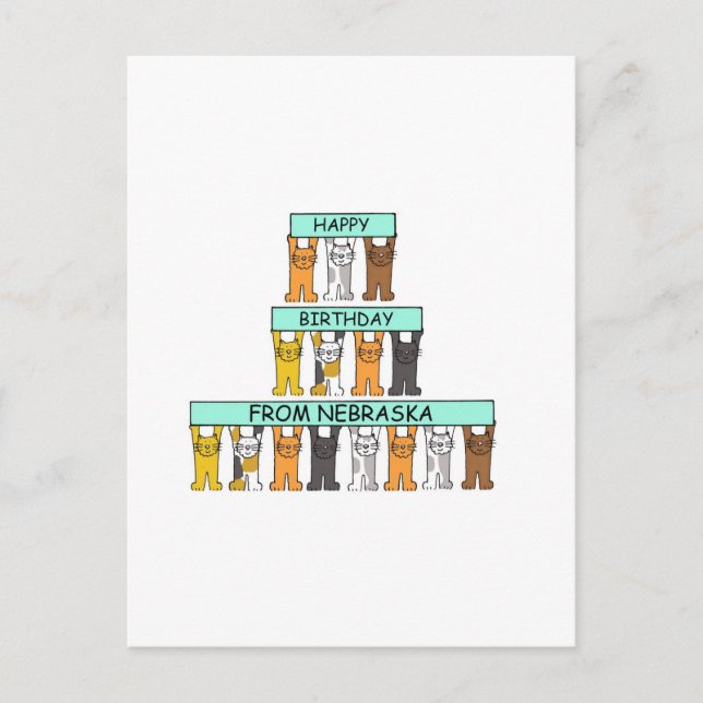 Herzlichen Glückwunsch zum Geburtstag von Nebraska Postkarte (Vorderseite)