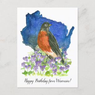Herzlichen Glückwunsch zum Geburtstag von Wisconsi Postkarte