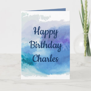 Herzlichen Glückwunsch zum Geburtstag Watercolor T Feiertagskarte