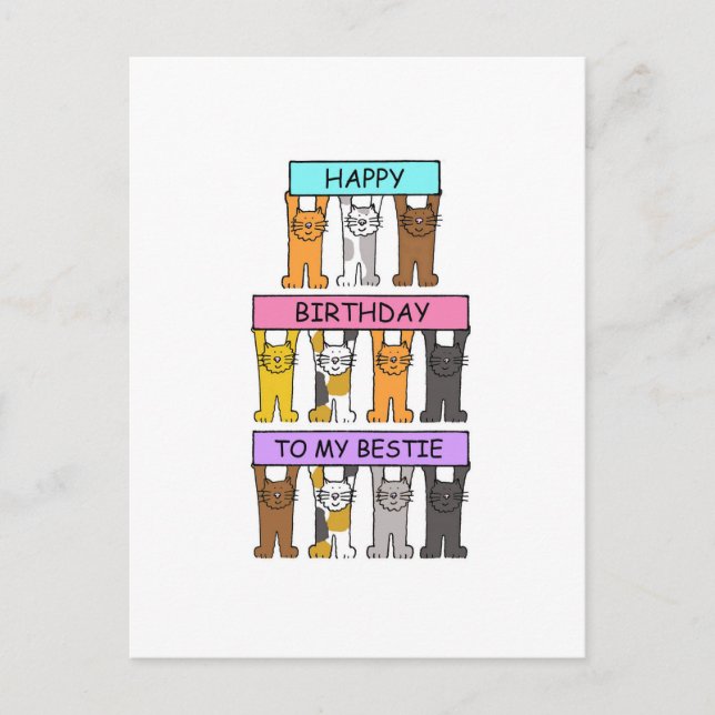 Herzlichen Glückwunsch zum Geburtstag zu meinen Be Postkarte (Vorderseite)