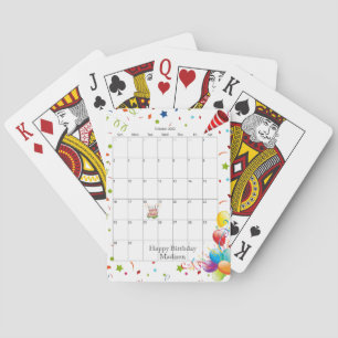Herzlichen Glückwunsch zum Geburtstagskalender Okt Spielkarten