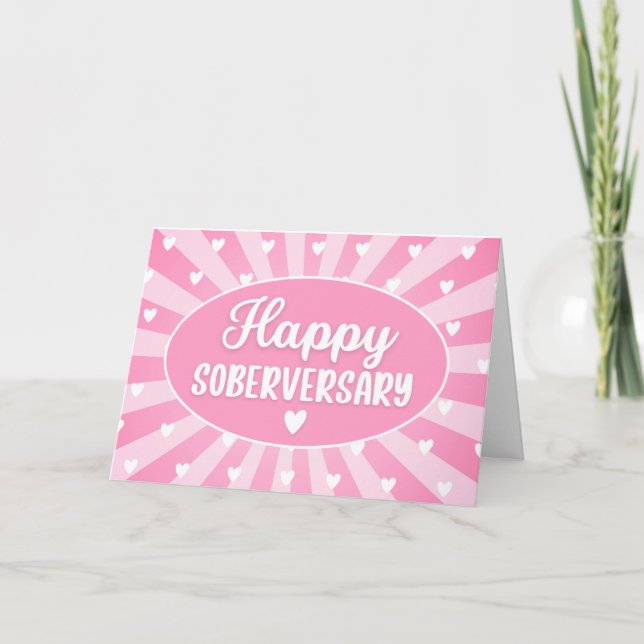 Herzlichen Glückwunsch zum Jubiläum, Pink Hear Sob Karte (Vorderseite)