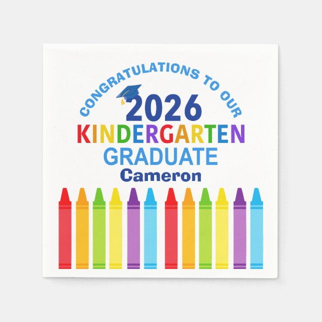Herzlichen Glückwunsch zum Kindergartenabschluss - Serviette (Vorderseite)