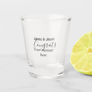Herzlichen Glückwunsch zum Namen Nachricht Hochzei Schnapsglas