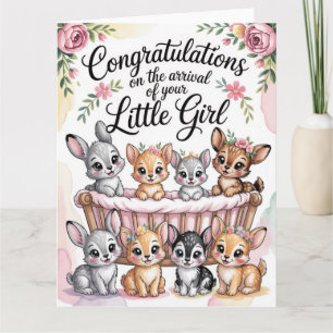 Herzlichen Glückwunsch zum neuen Baby Mädchen mit Karte