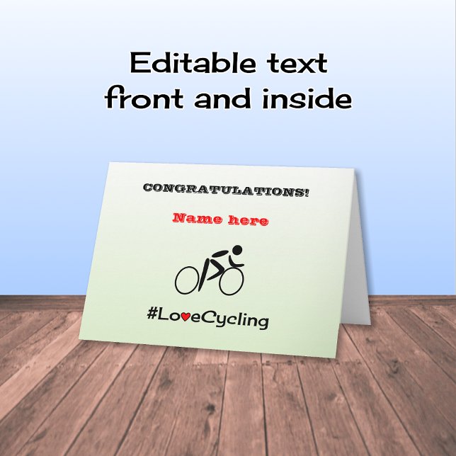 Herzlichen Glückwunsch zum personalisierten Radfah Karte (Von Creator hochgeladen)