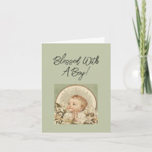 Herzlichen Glückwunsch zum religiösen Babyjungen, Karte