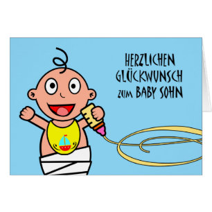 Herzlichen glückwunsch zum sohn, carte allemande