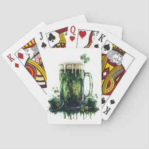Herzlichen Glückwunsch zum St. Patrick's Day! Bier Spielkarten