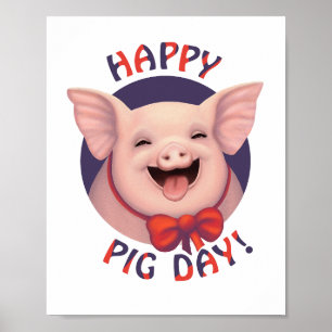 Herzlichen Glückwunsch zum Tag des Schweins! Poster