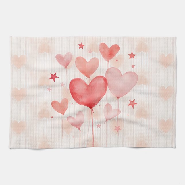 Herzlichen Glückwunsch zum Valentinstag! Geschirrtuch (Horizontal)