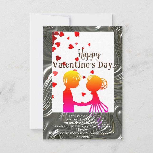 Herzlichen Glückwunsch zum Valentinstag. Karte (Vorderseite)