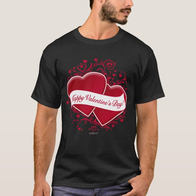 Herzlichen Glückwunsch zum Valentinstag! Rote Herz T-Shirt (Vorderseite)