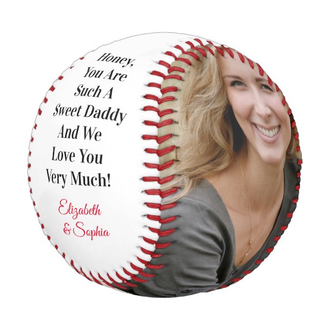 Herzlichen Glückwunsch zum Vater! DIY 2 Nachrichte Baseball (Schrägansicht)