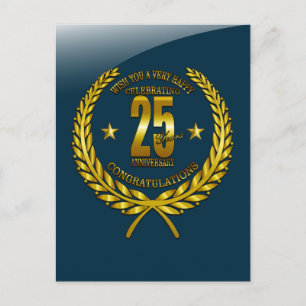 Herzlichen Glückwunsch zur 25-Jahr-Jubiläumspostka Postkarte
