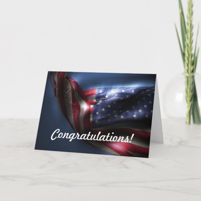 Herzlichen Glückwunsch zur Green Card!-American Fl Karte (Vorderseite)