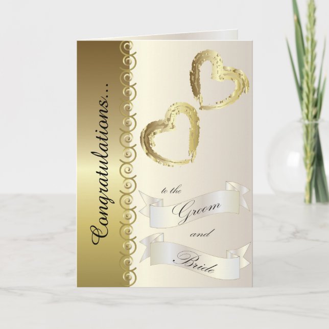 Herzlichen Glückwunsch zur Groom & Bride Wedding C Karte (Vorderseite)