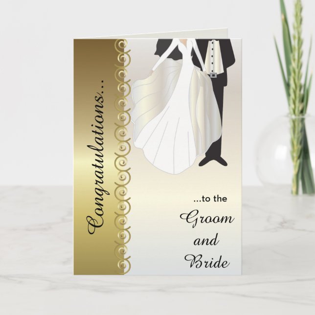 Herzlichen Glückwunsch zur Groom & Bride Wedding C Karte (Vorderseite)