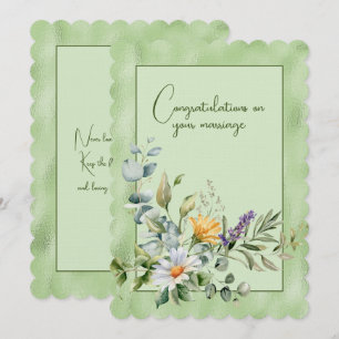 Herzlichen Glückwunsch zur Hochzeit Blumenstrauß Mitteilungskarte