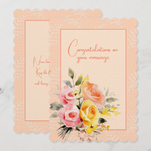 Herzlichen Glückwunsch zur Hochzeit Blumenstrauß   Mitteilungskarte