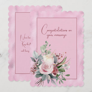 Herzlichen Glückwunsch zur Hochzeit Blumenstrauß   Mitteilungskarte