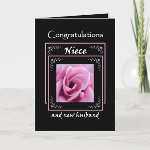 HERZLICHEN GLÜCKWUNSCH ZUR HOCHZEIT - Rosa Rose Karte